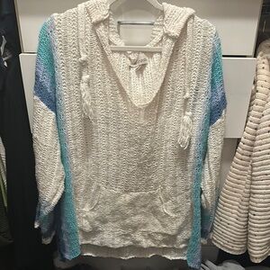 Vintage Havana White and Blue Coverup Sweater